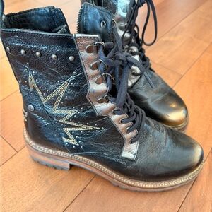 MEZCALERO Like New:Women's Black Studded Combat Boots